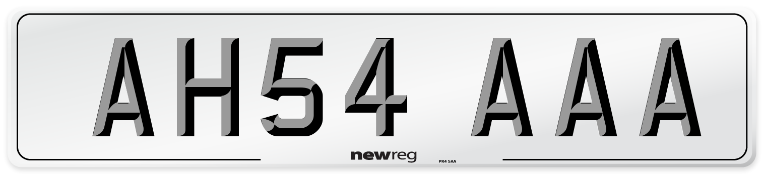 AH54 AAA Number Plate from New Reg